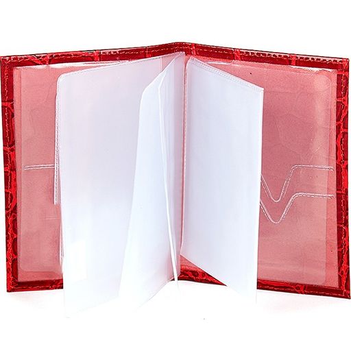 Обложка для автодокументов Cayman-В 122К натуральная кожа красный скат (74) 150883  фото 3