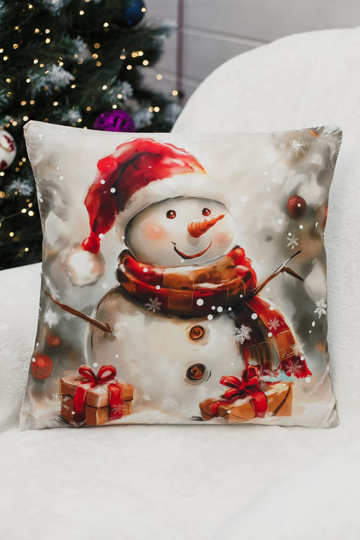 Наволочка декоративная новогодняя 2 шт 3D эффект велюр