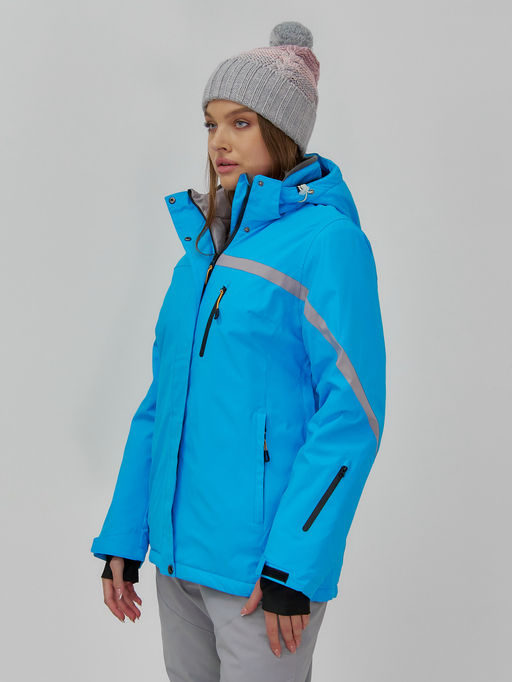 Горнолыжная куртка женская зимняя синего цвета 7017S - Chunmai фото 2