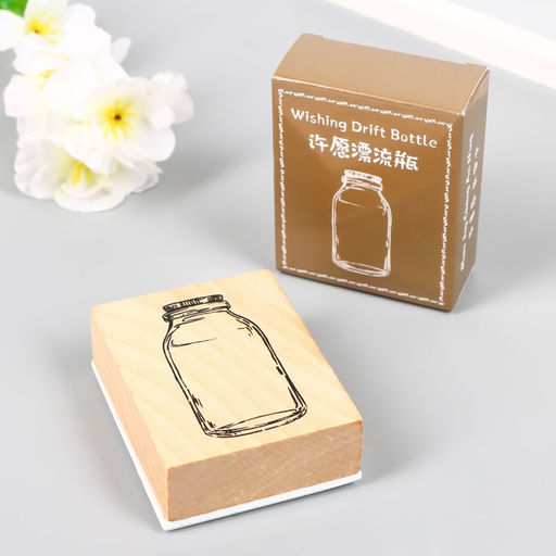 Печать дерево, резина «Бутылка для молока», 7×5.5 см