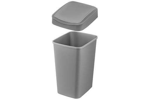 Ведро для мусора с подвижной крышкой 20 л 30*23,5*43 см Тандем сер.металлик/серый (842158) - Elan gallery фото 5