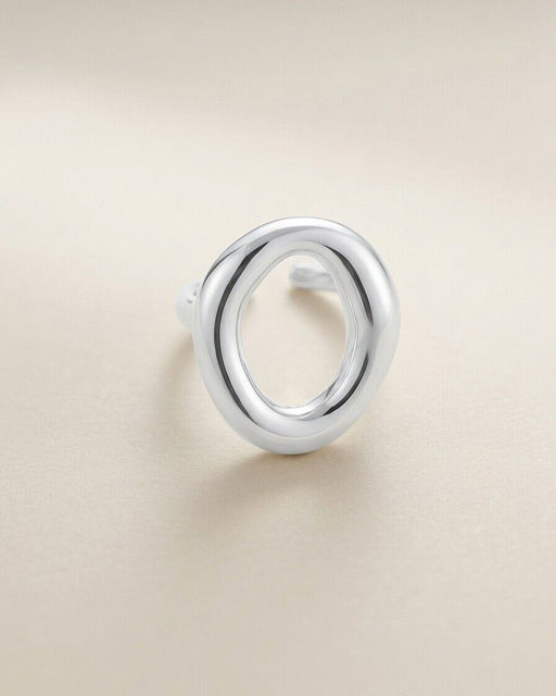 Кольцо с белым серебрением