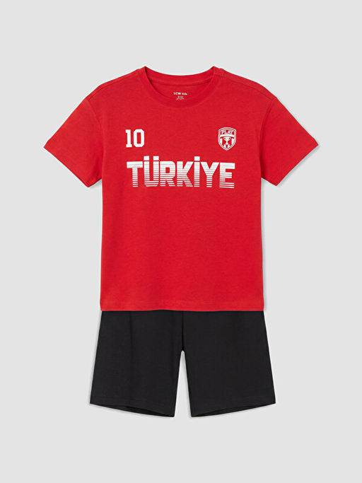 T?rkiye Bask?l? Erkek ?ocuk ?ortlu Pijama Tak?m?
