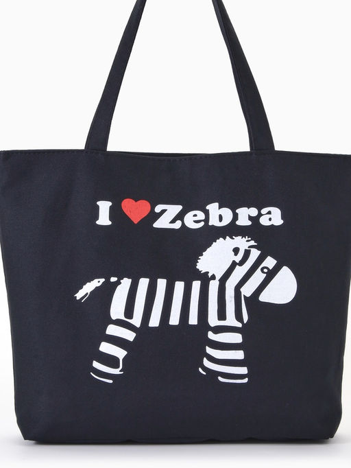 Сумка - шоппер «Зебра», на молнии, с принтом, 42×9×32 см, чёрная
