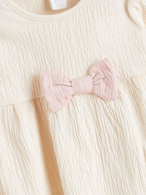 Bisiklet Yaka Fiyonk Detayl? K?z Bebek Bluz ve Pantolon