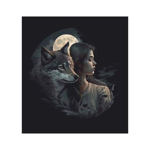 Тетрадь 48 листов в клетку Calligrata Девушка с волком, обложка мелованный картон, твин-лак, блок офсет МИКС  фото 5