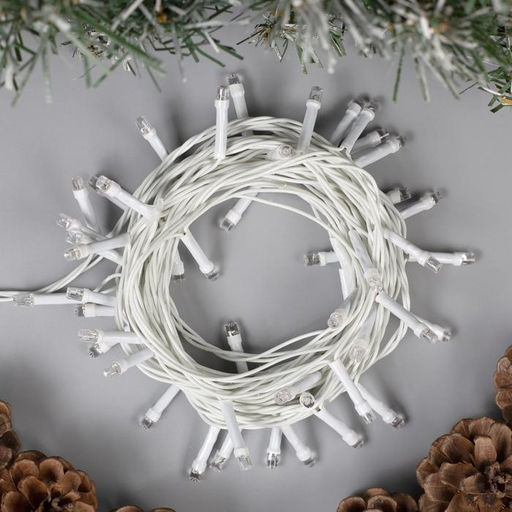 Гирлянда Нить 5 м, IP20, белая нить, 50 LED, 8 режимов, 220 В, свечение жёлтое - Luazon lighting фото 2
