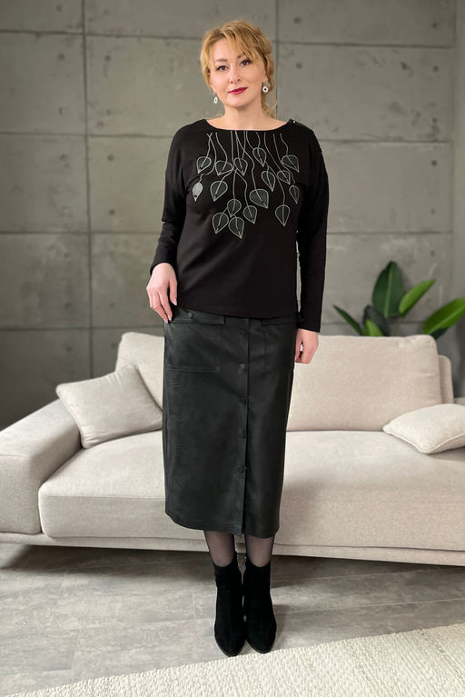 Джемпер Rumoda 2162 черный/длинный рукав  фото 3