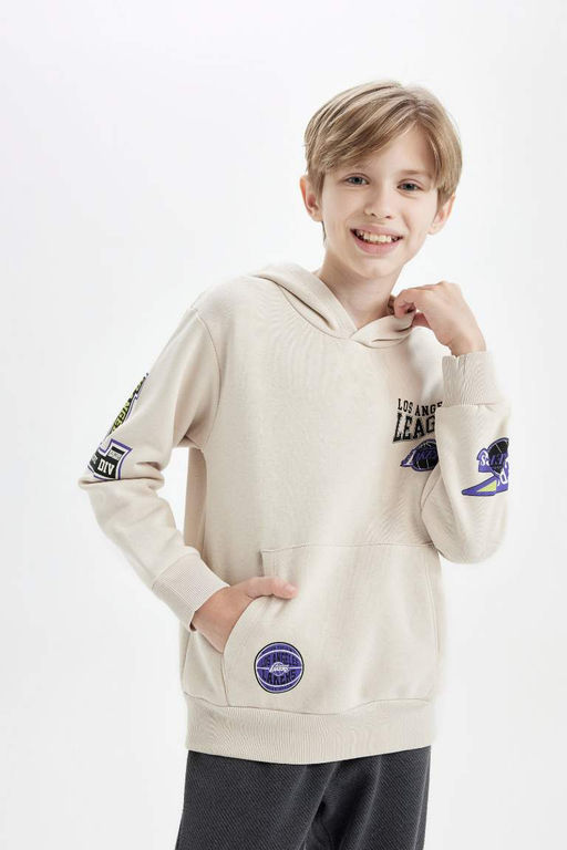 Толстовка с капюшоном NBA Los Angeles Clippers для мальчиков - Defacto фото 3