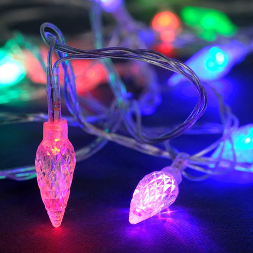 Гирлянда Нить 5 м с насадками Шишки, IP20, прозрачная нить, 20 LED, свечение мульти (RG/RB), мигание, 220 В - Luazon lighting фото 3