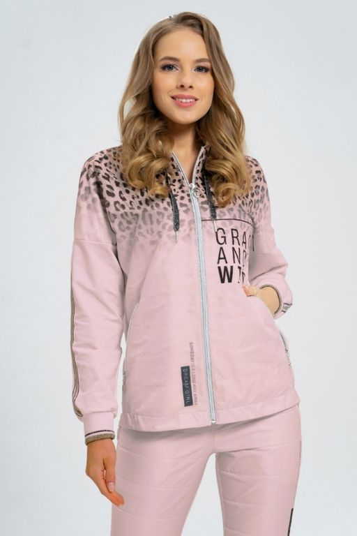 Толстовка из футера комбинированного с принтованной плащевой тканью - А+б коллекция фото 107