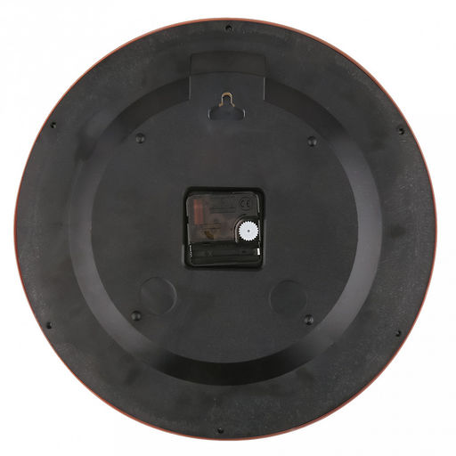 Часы настенные Гран-маркиз д31-33см, h5,4см, мягкий ход, циферблат белый; цифры арабские, черный; корпус пластик, светло-коричневый под дерево, в коробке (Китай) - Домашняя мода фото 4