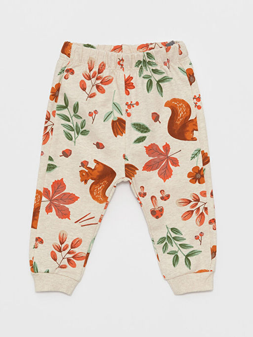 Bisiklet Yaka Uzun Kollu Desenli K?z Bebek Sweatshirt ve Pantolon 2li Tak?m - Waikiki фото 3