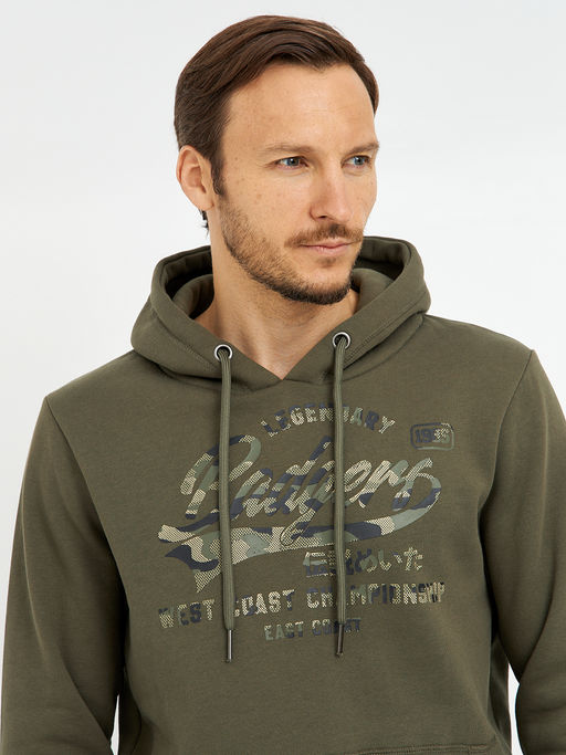 джемпер мужской с капюшоном и с принтом - Glenfield фото 6