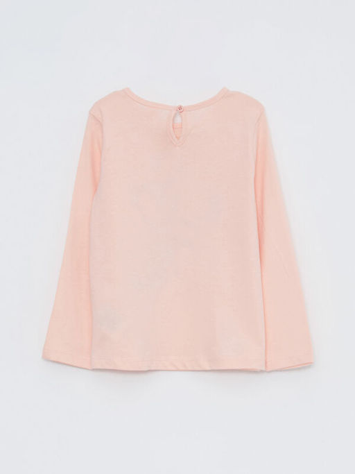 Bisiklet Yaka Uzun Kollu Bask?l? K?z Bebek Ti??rt - Waikiki фото 2