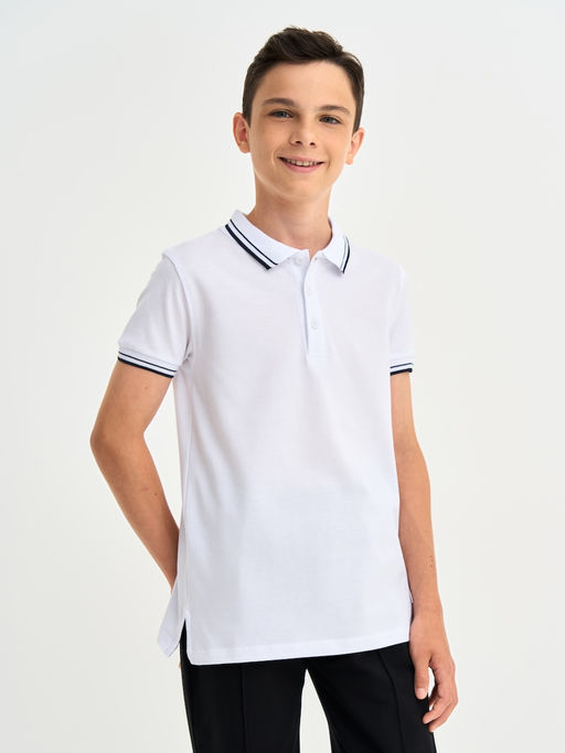 Белая футболка-поло для мальчика - Kogankids фото 9