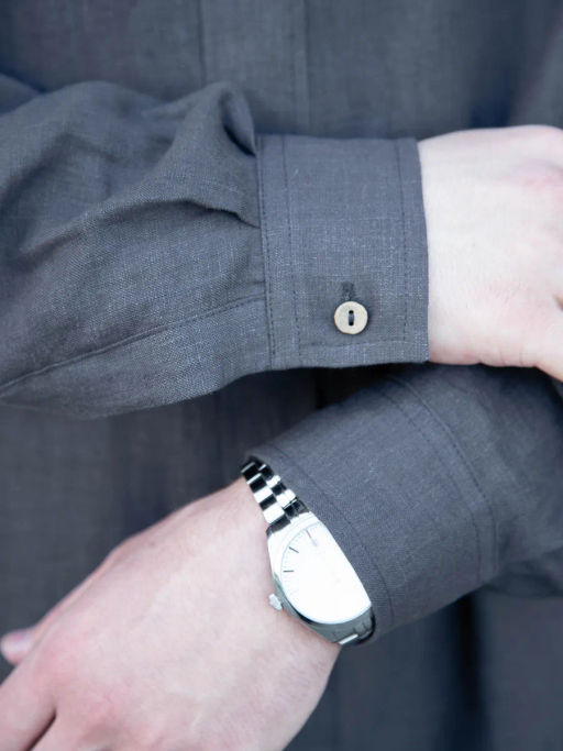 Рубашка мужская Лен Графит - Modamica фото 2