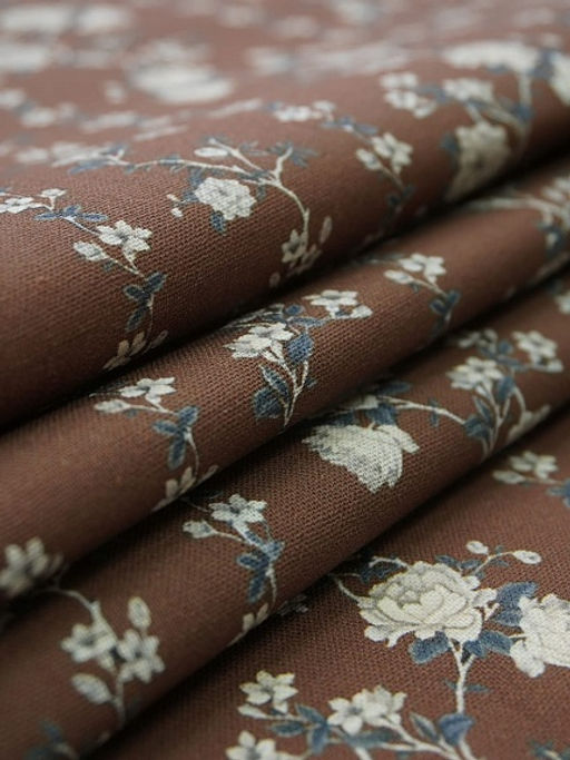 Импорт. хлопок Digital Цветущие дорожки цв.бежево-коричневый, ш.1.4м, хлопок-100%, 135гр/м.кв - Купава фото 6