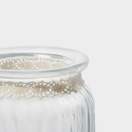 Банка стеклянная для хранения сыпучих продуктов Доляна «Клубника», 250 мл, 8×13 см, с керамической крышкой