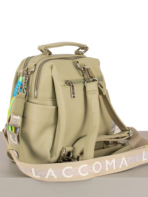 LACCOMA рюкзак Лилу-Л815-светлый хаки эко кожа хлопок  фото 2