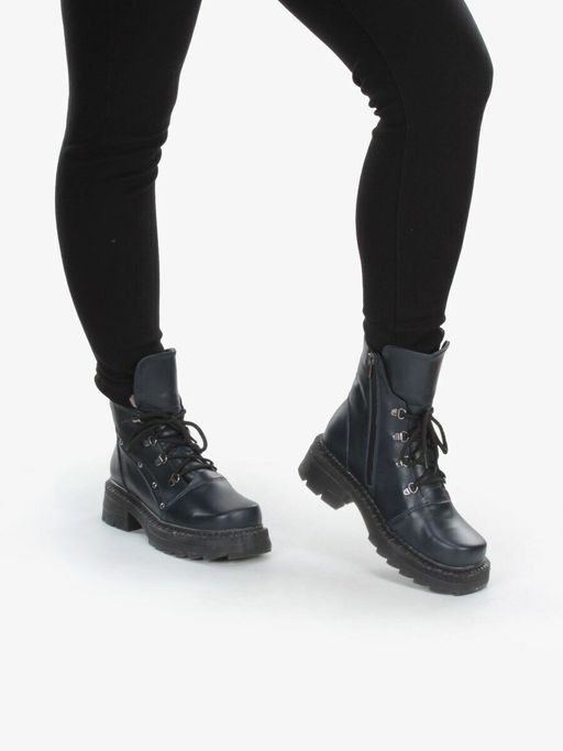 04-926-LACI DARK BLUE Ботинки зимние женские (натуральная кожа, натуральный мех) - Фабричный китай фото 4