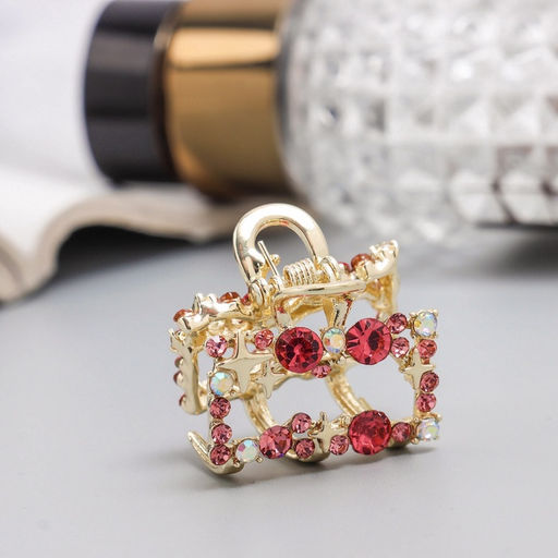 Цена за 6 шт. Крабик для волос «Селена галант», прямой, 3 см, золото