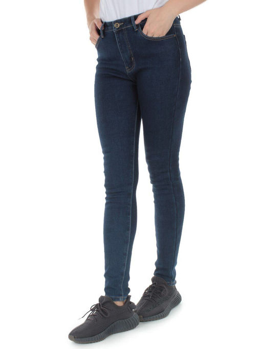 D1421 BLUE Джинсы женские утепленные - Фабричный китай фото 3