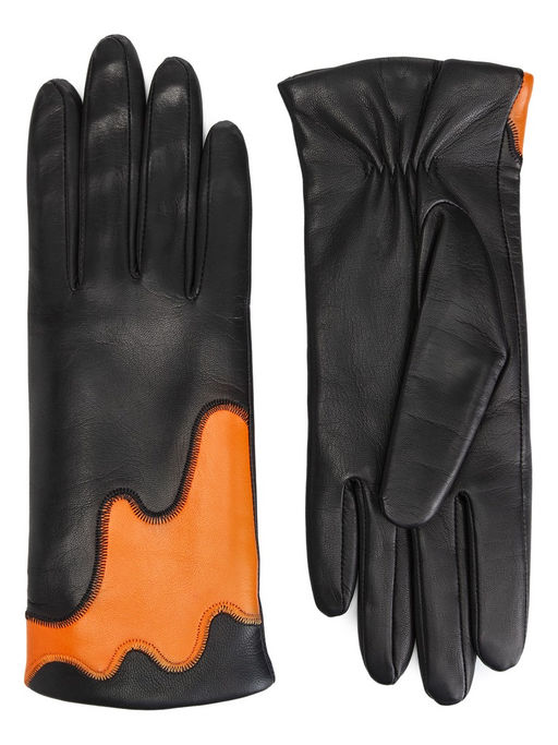 Перчатки женские ш+каш. IS01337 black/orange - Eleganzza фото 3