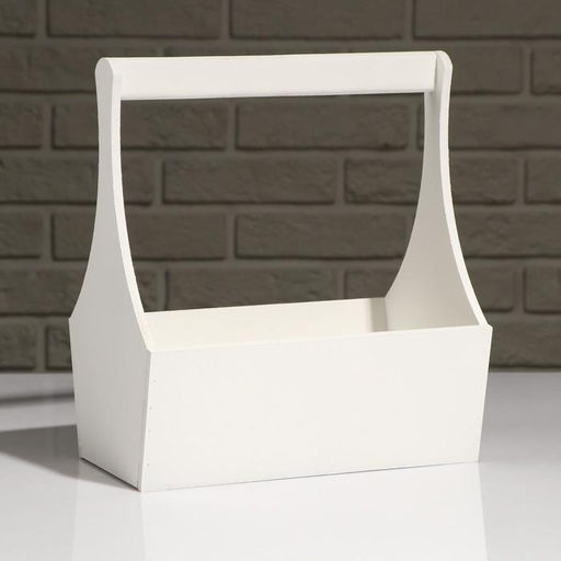 Кашпо деревянное Виллиан Лонг, с ручкой, белый, 2512,510(28) см - Simaland фото 2