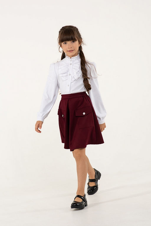 Белая школьная блуза Mooriposh, модель 06177  фото 8