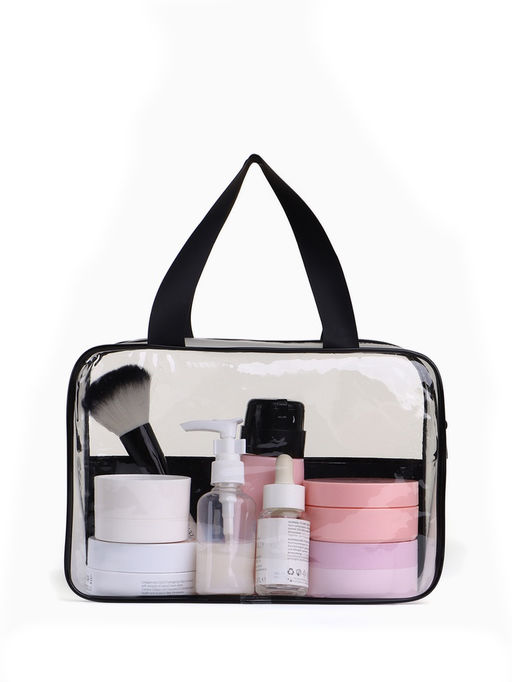 Косметичка на молнии, с ручками, цвет чёрный