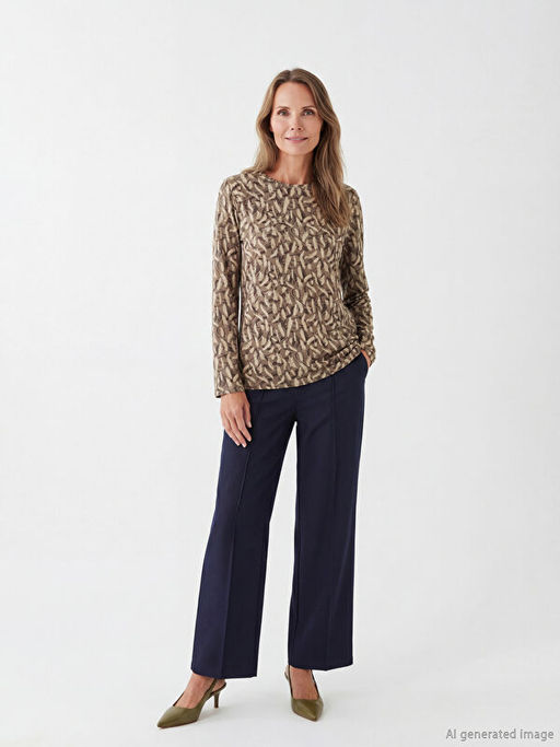 Bisiklet Yaka Desenli Bluz