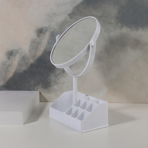 Зеркало с подставкой, с увеличением х2, двустороннее, 16.5×30.5 см, (13×16 см), МИКС