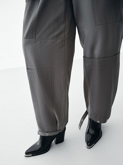 Fonksiyonel Cepli Loose Fit Kad?n Pantolon