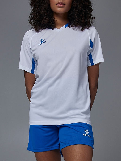 Футбольная форма KELME Short-Sleeved Football Suit (White/Blue)