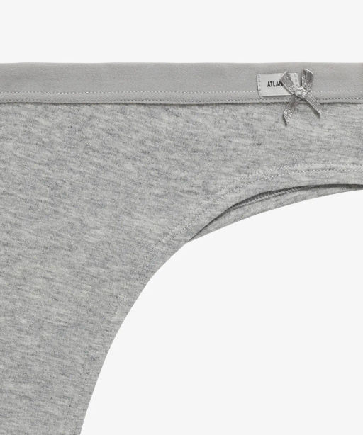 ATLANTIC 3CLP-005 Трусы бразилиана Brazilian - набор 3 шт. черный + белый + светло-серый меланж  фото 11