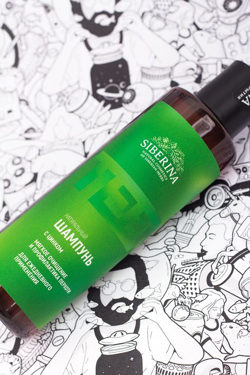 Шампунь с цинком Мягкое очищение и профилактика перхоти для ежедневного применения SIBERINA