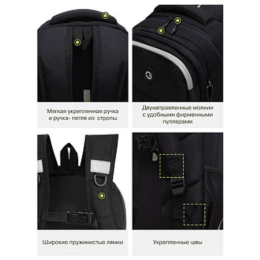 RB-653-2 Рюкзак школьный с обвесом и картхолдером на держателе - Grizzly фото 37