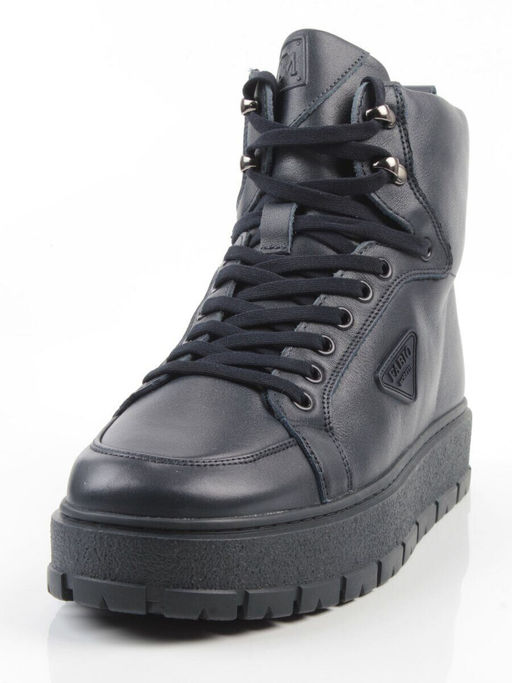 05-AW1002-2M DK. BLUE Ботинки зимние мужские (натуральная кожа, натуральный мех)