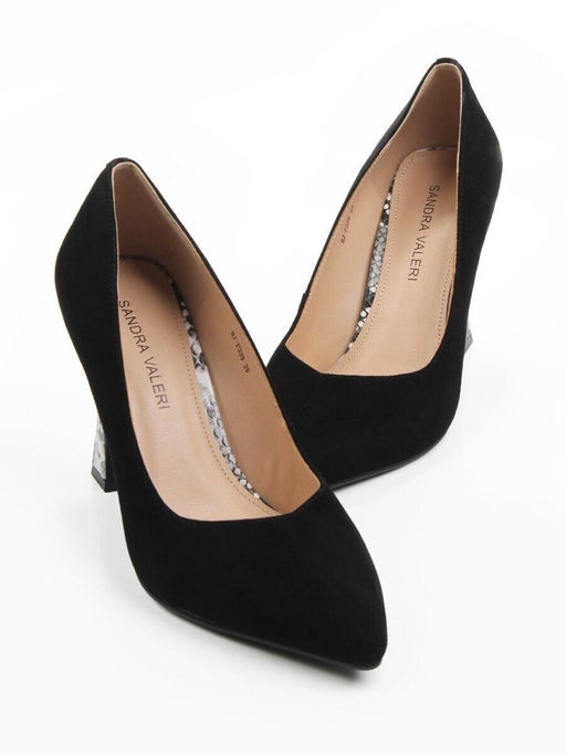 06-HJ-P339 BLACK Туфли женские (натуральная замша)