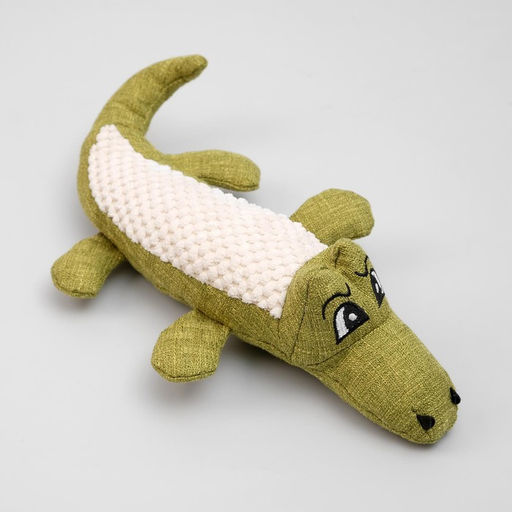 Игрушка текстильная Крокодил с пищалкой, 30 см, зелёный - Пижон фото 5