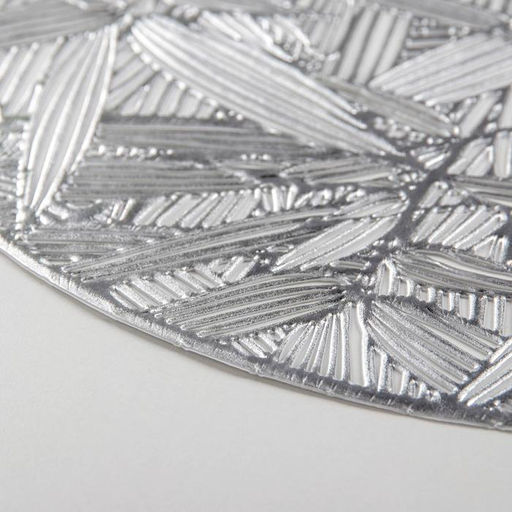 Набор салфеток сервировочных на стол Доляна Листья, d=38 см, 4 шт, цвет серебряный  фото 5