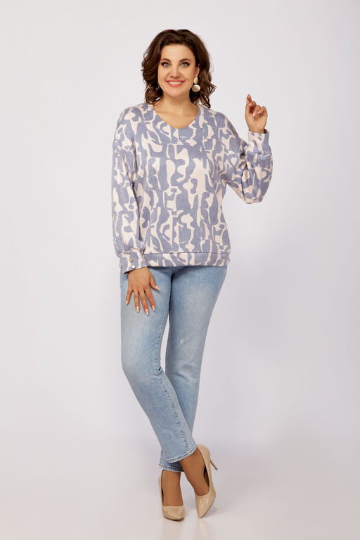 Блуза Swallow 803.2 черный+серебряный узор фото 107