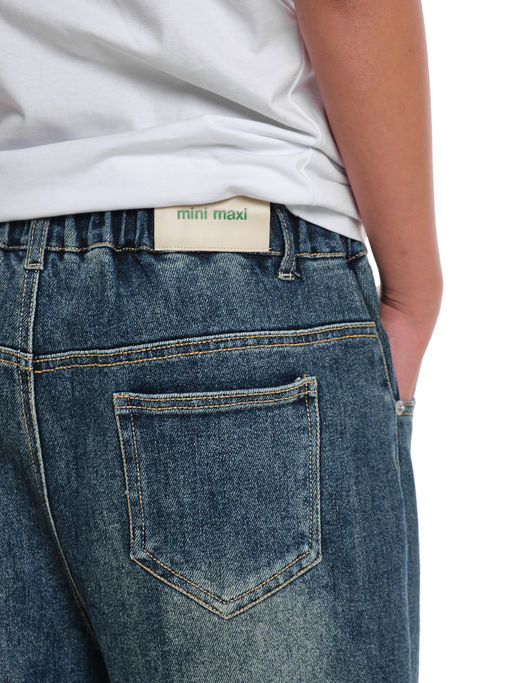 Джинсы свободного кроя на резинке 33-6900 синий - Mini maxi фото 11