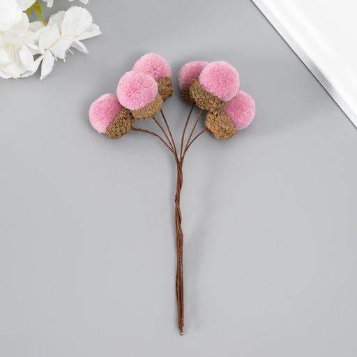 Цветы для декорирования «Жёлудь», лиловый, 1 букет= 6 веточек, d=2 см, 11 см