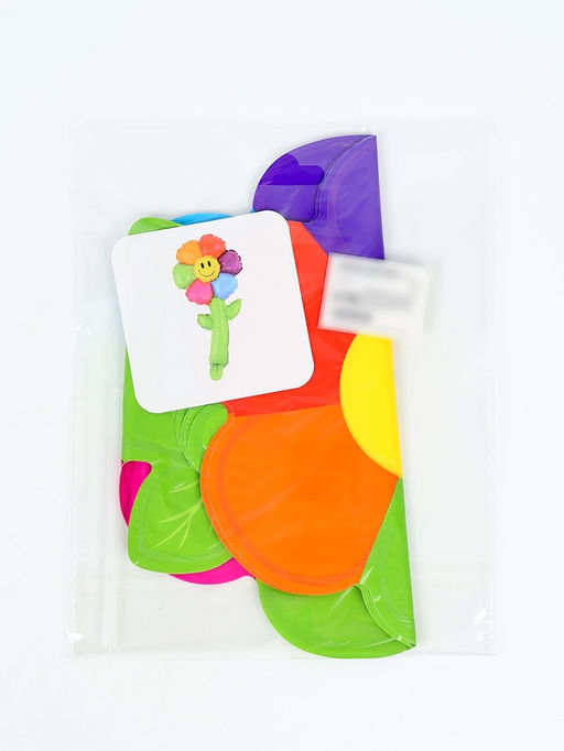 Цена за 2 шт. Воздушный шар полимерный 16" "Цветик семицветик со стебельком" набор 5 штук