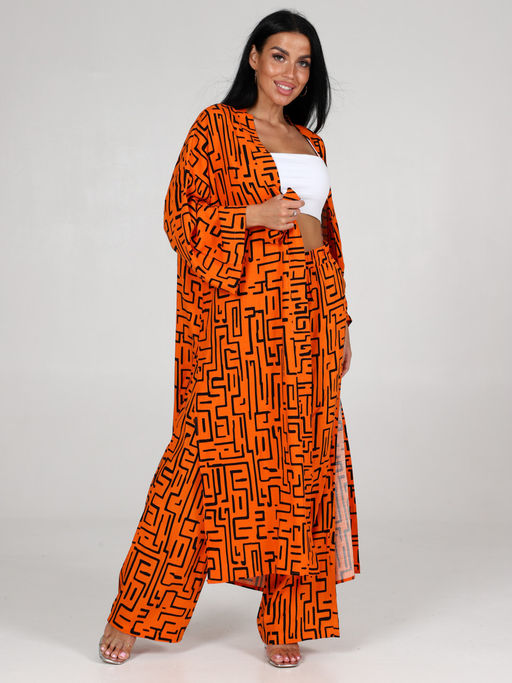 Мика ЖЕНСКОЕ КИМОНО ДВОЙКА (Оранжевый) - А-дина фото 4