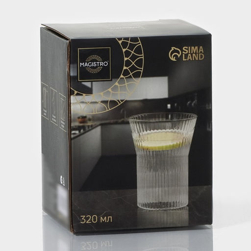 Стакан Magistro «Грани», 320 мл, 8.5×11 см, боросиликатное стекло, прозрачный