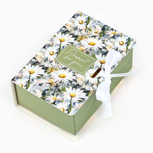 Цена за 2 шт. Складная коробка-книга Ромашки, 12?8?4.5 см