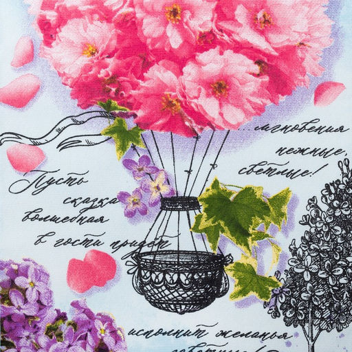 Цена за 2 шт. Полотенце кухонное Доляна Волшебная весна 34?60 см, рогожка, 100% хлопок, 160 г/м?